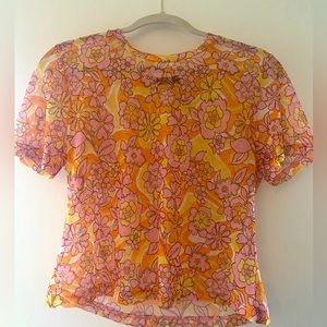 RAVER Flower Power Mesh Crop Top